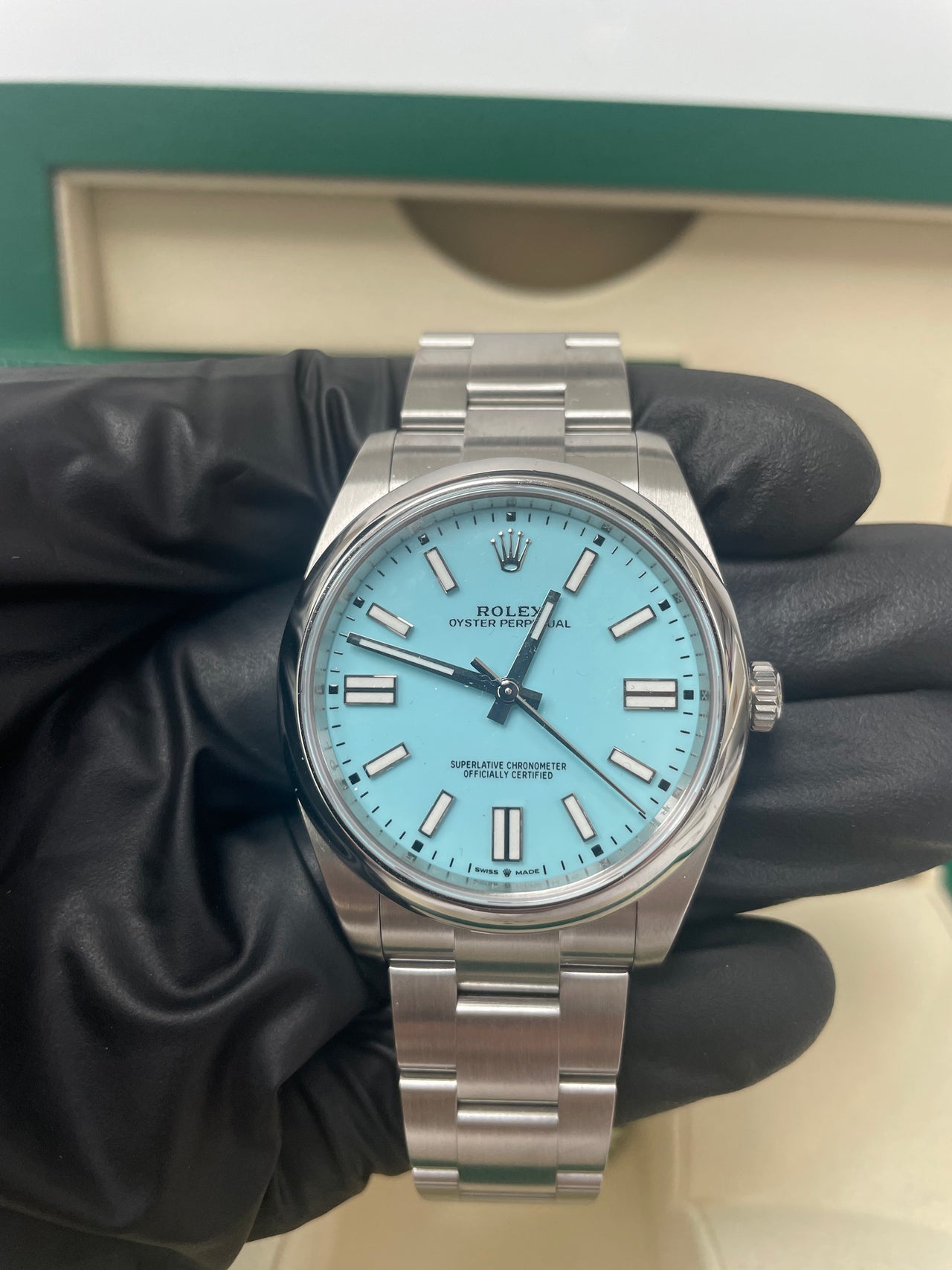 Rolex oyster turquoise sale