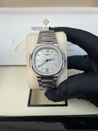 Thumbnail for Patek Philippe Nautilus Diamond Bezel Silver Index Dial Reference #7118/1200A-010