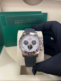 Thumbnail for Rolex Daytona Everose Gold Cosmograph Daytona 40 Watch Meteorite Black Index Dial Oysterflex 116515ln