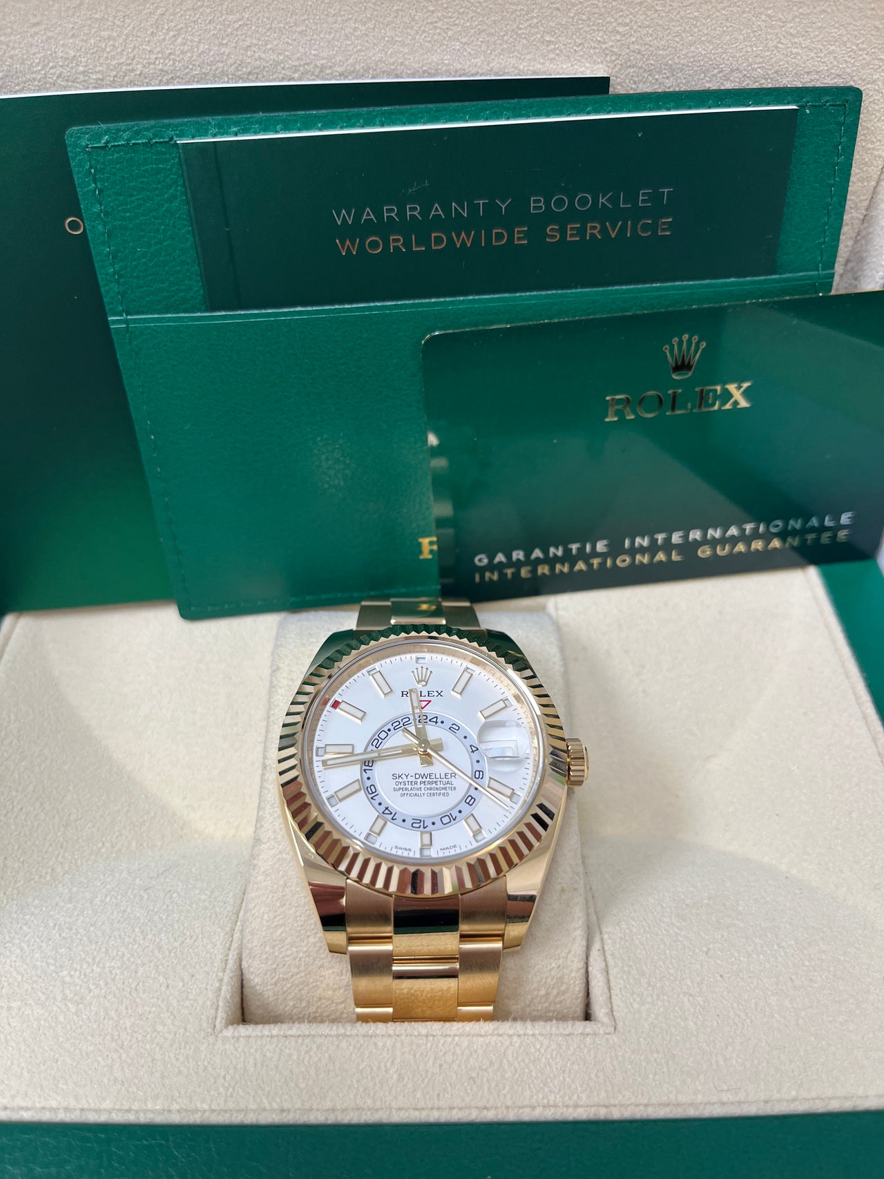 Rolex Sky-Dweller Yellow Gold - White Dial - Oyster Bracelet (Ref# 326938)