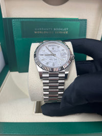 Thumbnail for Rolex Day-Date 40mm Meteorite Baguette Dial White Gold Fluted Bezel Reference # 228239