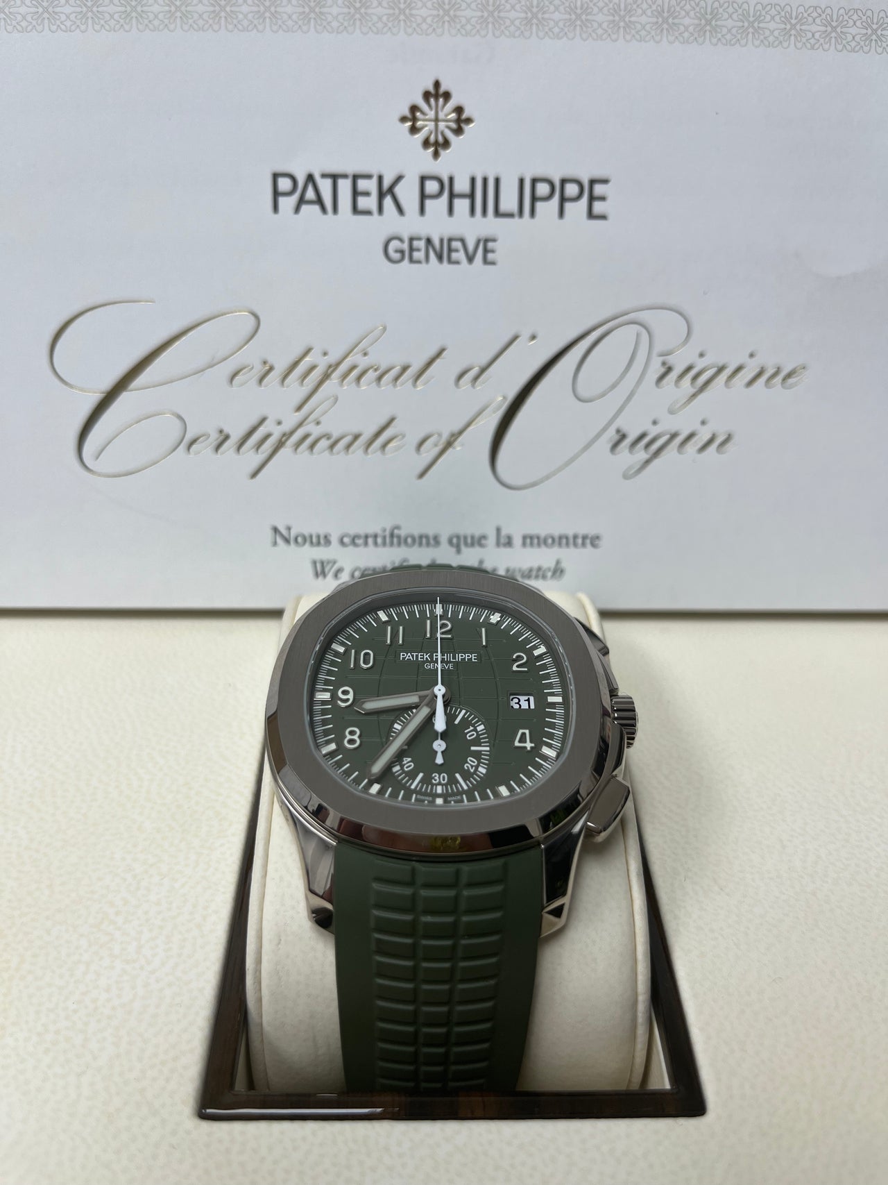 Patek Philippe Aquanaut Self-Winding Green Dial Ref # 5968G-010