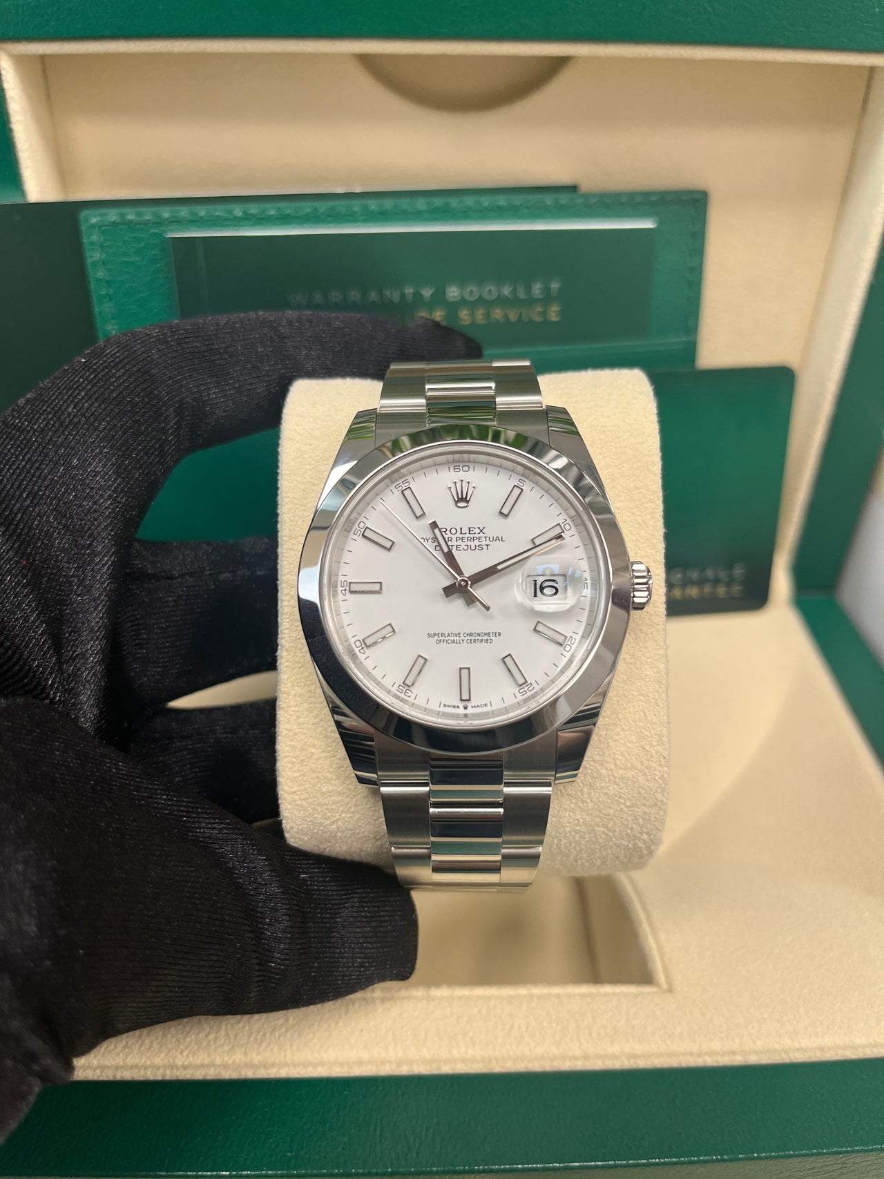 Rolex Datejust 41mm Oyster Bracelet Steel White Index Dial Reference # 126300