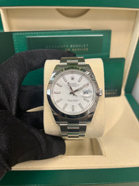 Thumbnail for Rolex Datejust 41mm Oyster Bracelet Steel White Index Dial Reference # 126300