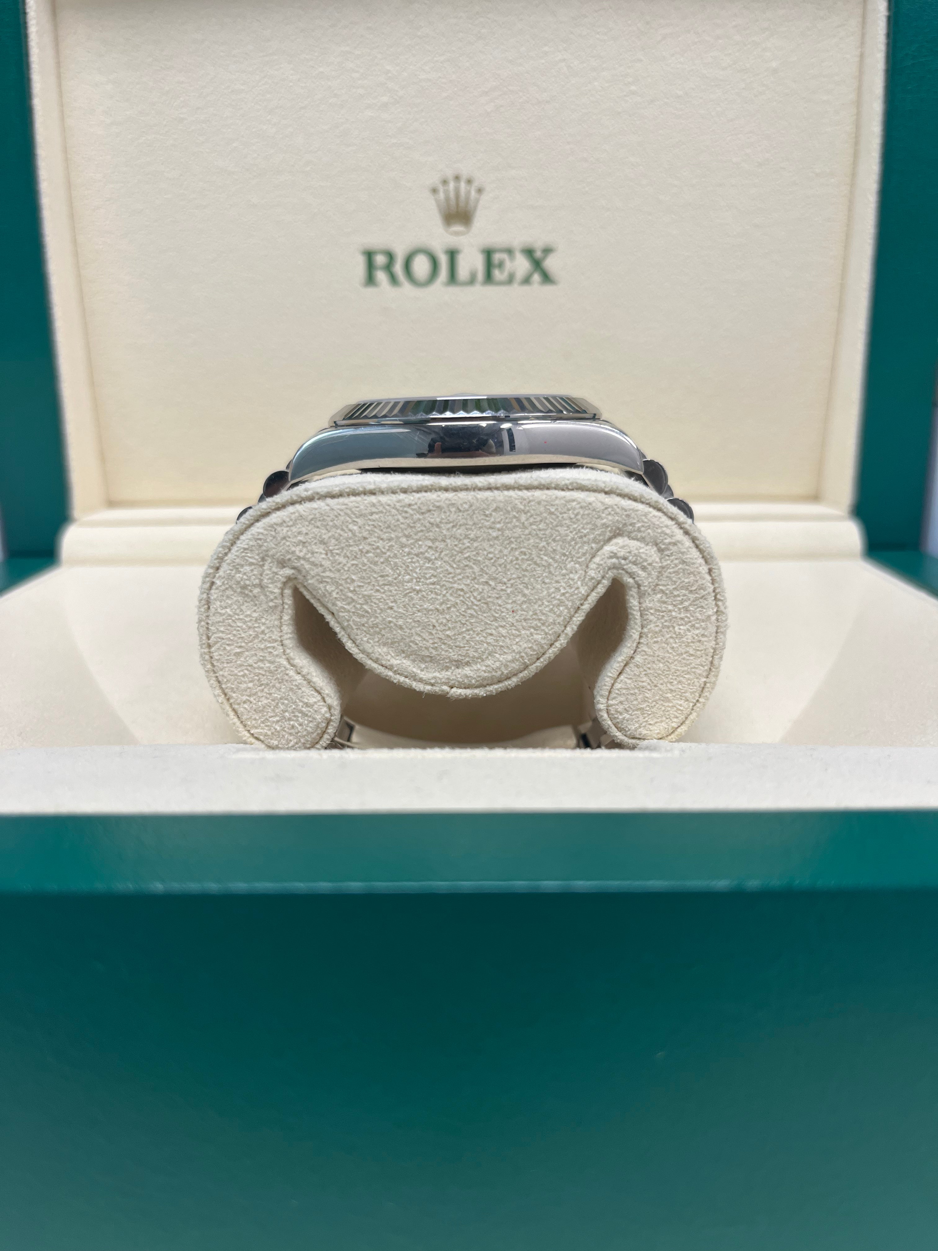 Rolex Day-Date II 18kt White Gold Rolex President Blue Wave Dial Watch (Ref 218239BLWAP)