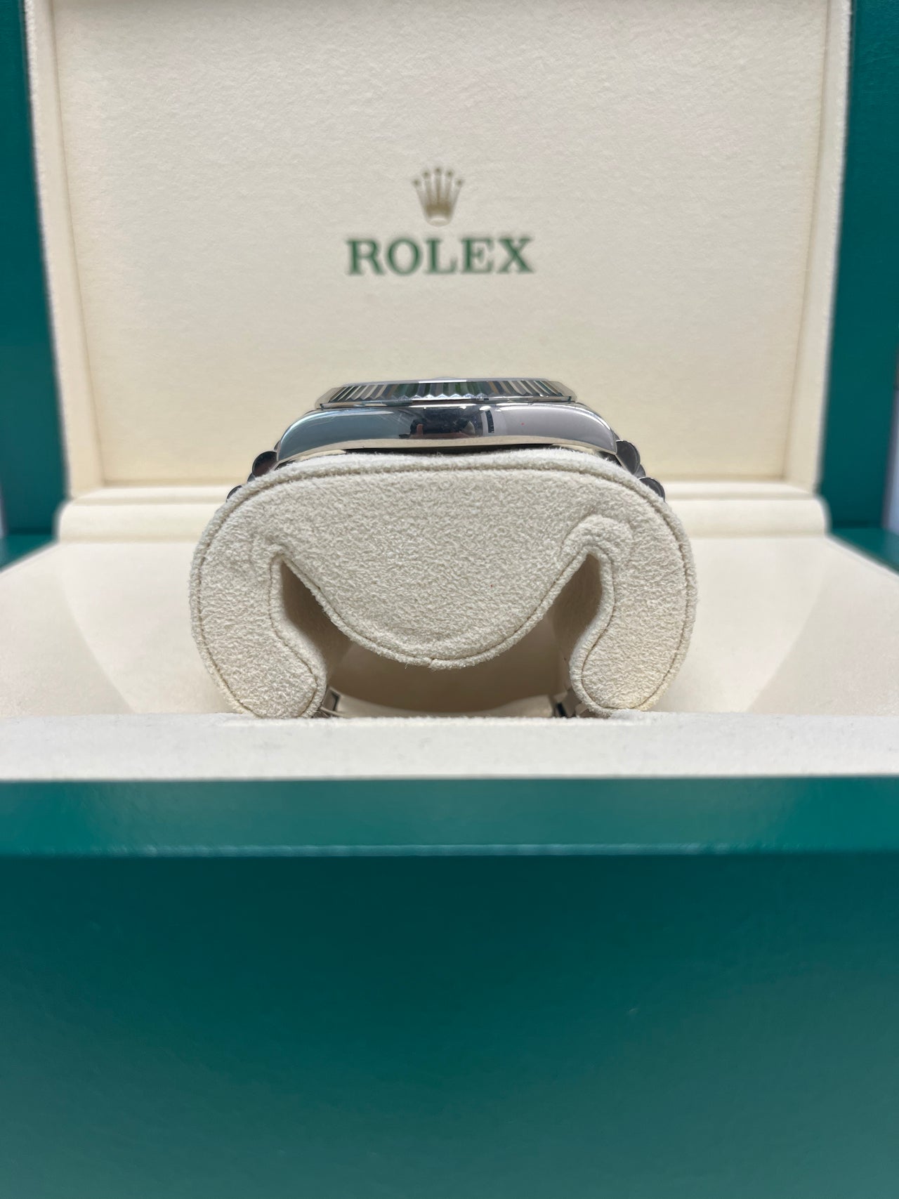 Rolex Day-Date II 18kt White Gold Rolex President Blue Wave Dial Watch (Ref 218239BLWAP)