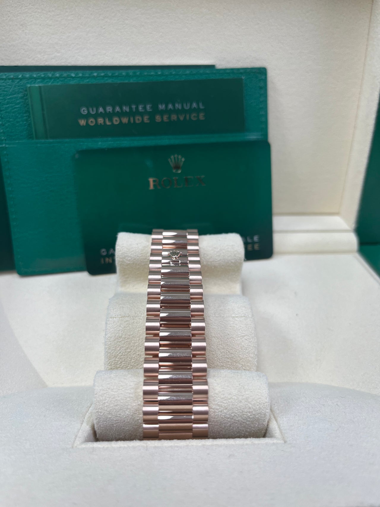 Rolex Day-Date 40 Rose Gold Day-Date 40 Watch - Fluted Bezel - Chocolate Baguette Diamond Dial - 228235