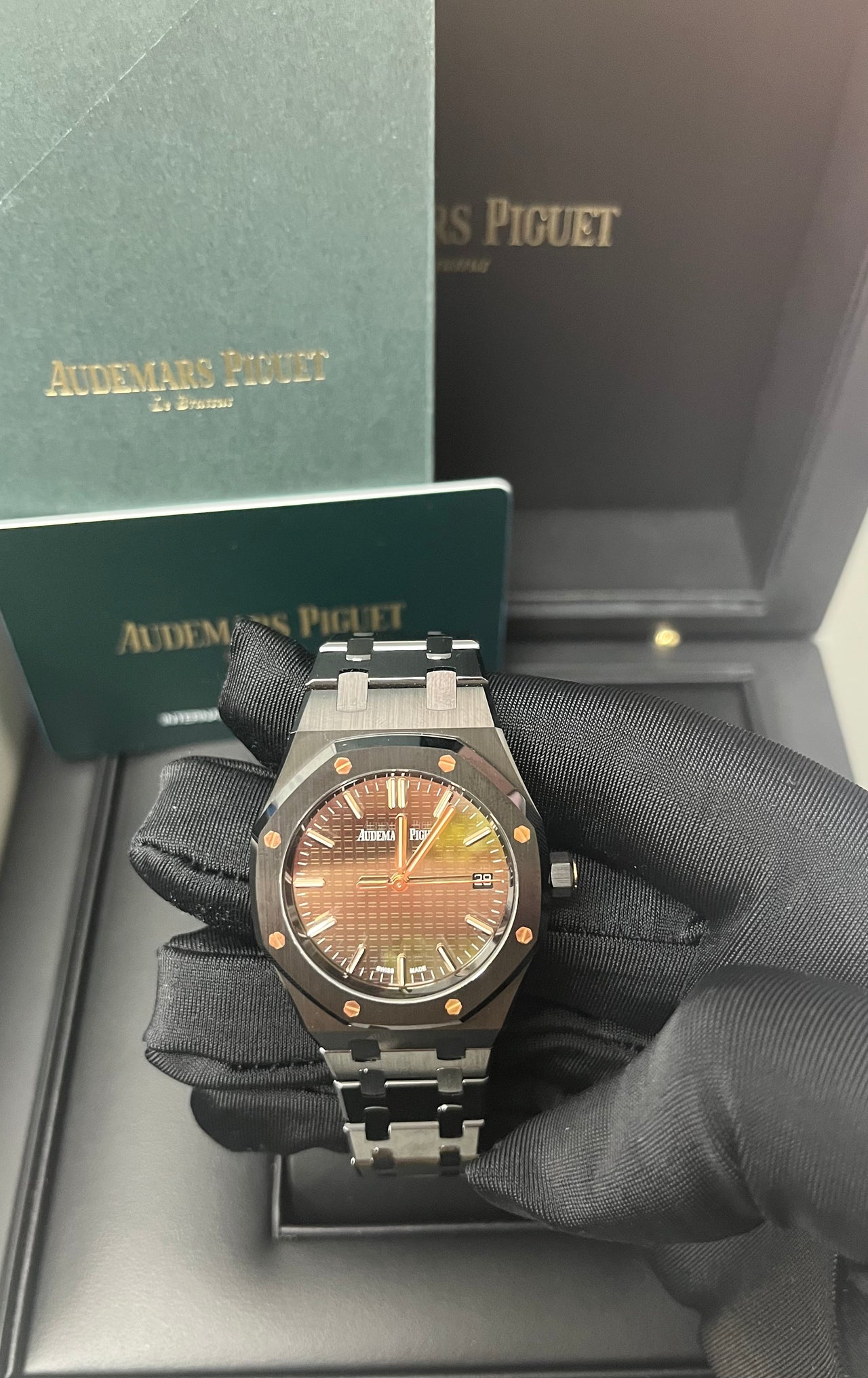 Audemars Piguet Royal Oak Black Ceramic Rainbow Dial Limited Edition 77350CE.OO.1266CE.02.A