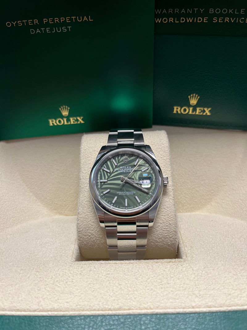 Rolex Datejust Palm Motif Dial Oyster Steel Ultra Rare 126200
