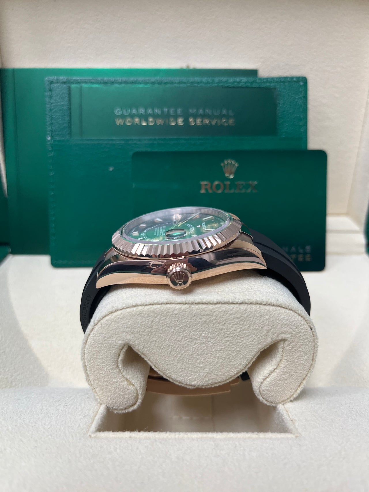 Rolex Sky-Dweller Rose Gold 42mm - Dark Rhodium Dial - Oysterflex (Ref# 326235)