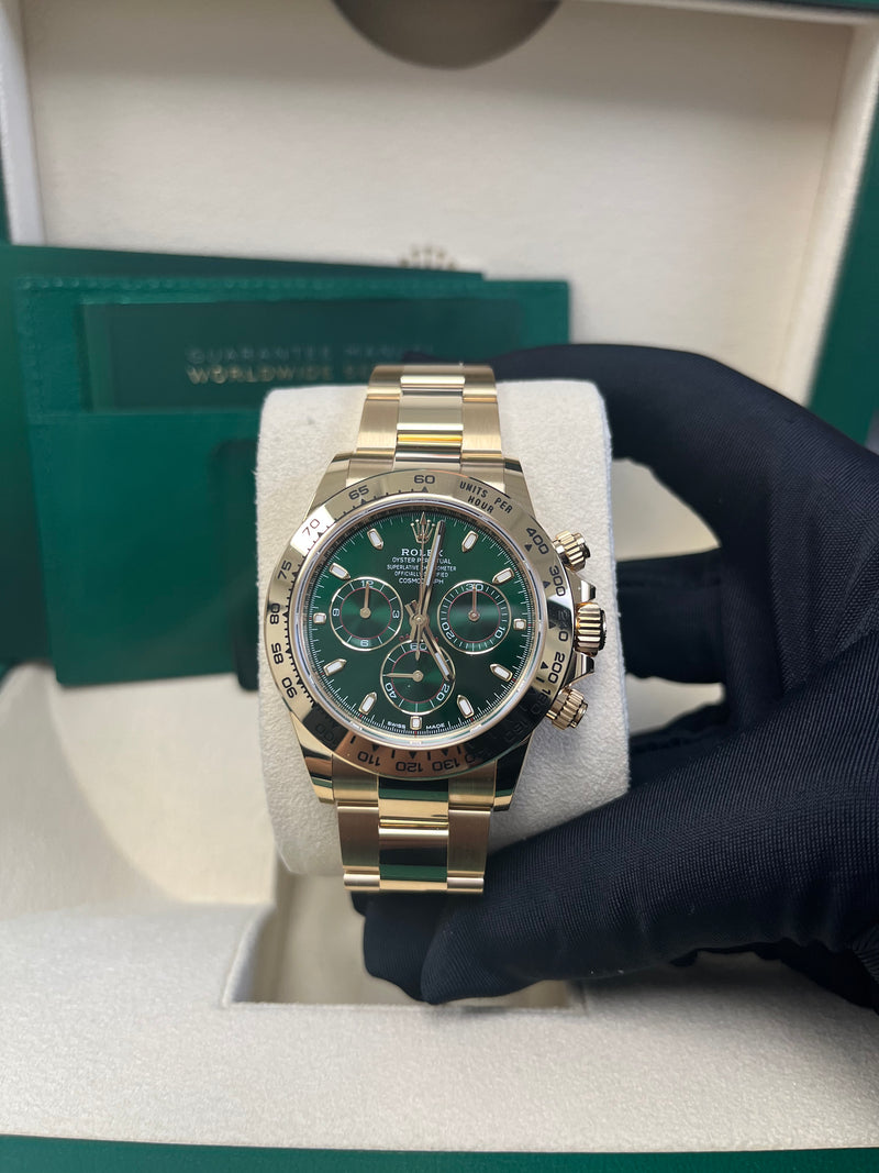 Rolex Green 18K Yellow Gold Cosmograph Daytona 116508 Men's Wristwatch 40 mm