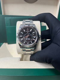 Thumbnail for Rolex Sky-Dweller 18k White Gold 42mm Black Dial - Steel Bracelet (Ref# 326934)