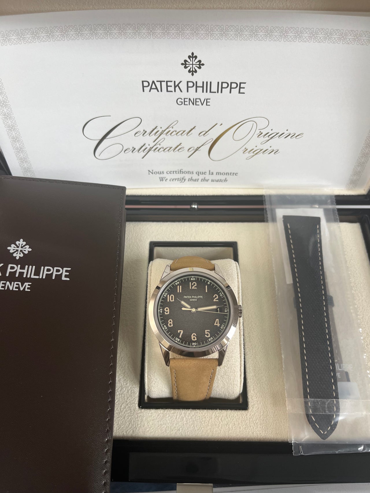 Patek Philippe Calatrava 40mm 18k White Gold 40mm Textured Dial 5226G WatchesOff5th