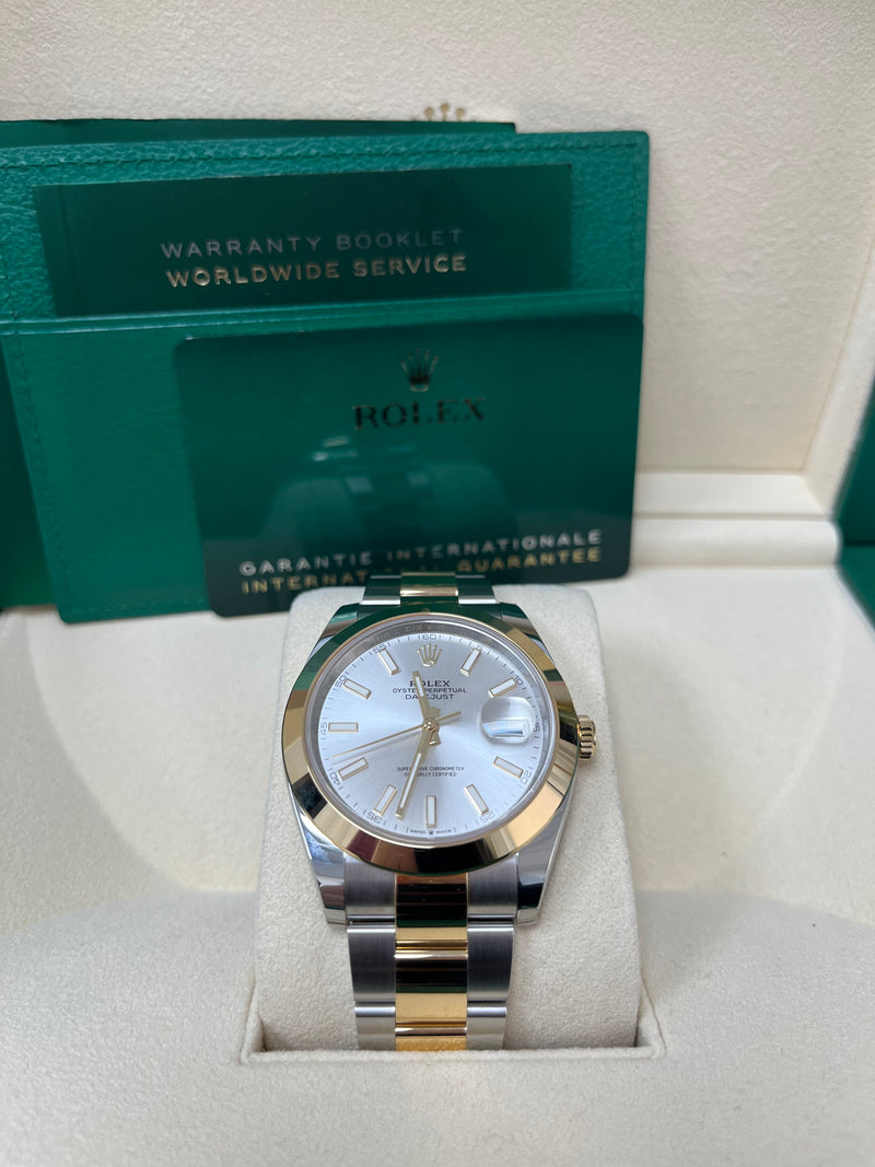 Rolex Datejust 41 Two-Tone Yellow Gold & Oystersteel - Silver Dial - Index Dial (Ref# 126303)