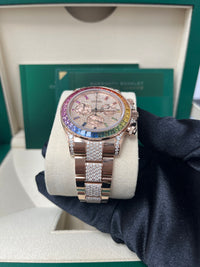 Thumbnail for Rolex Cosmograph Everose Daytona Factory Diamond Rainbow Edition Ref# 116595RBOW)