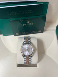 Thumbnail for Rolex Datejust 31 Steel and Yellow Gold Datejust 31mm - Fluted Bezel - Silver Diamond Dial - Jubilee 278273