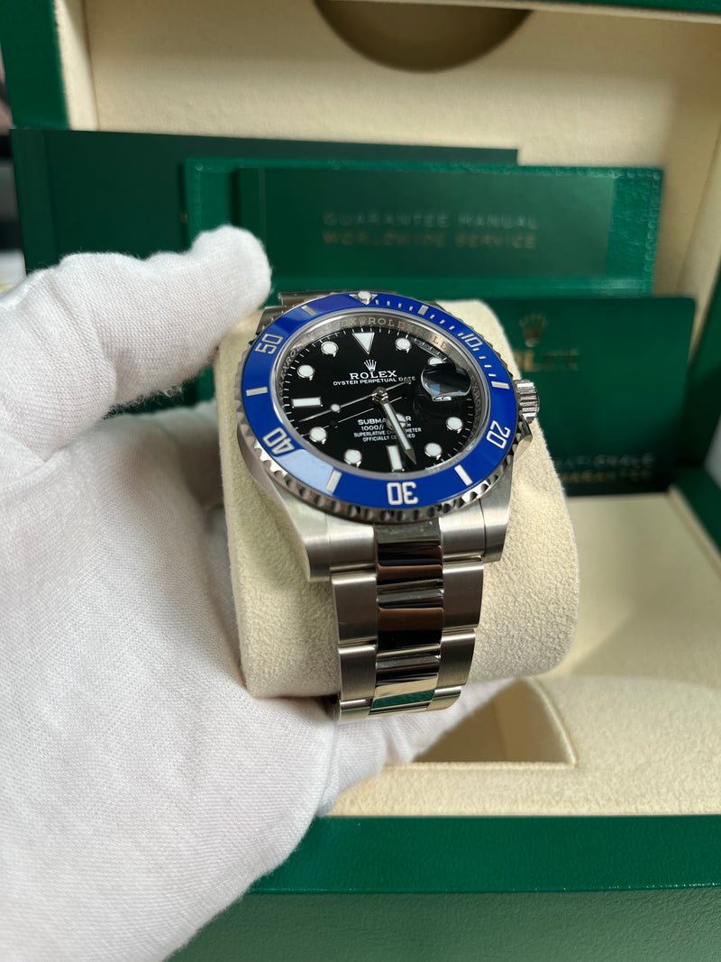 Rolex White Gold Submariner Date Watch - The Blueberry - Blue Bezel - Black Dial (Ref # 126619LB)