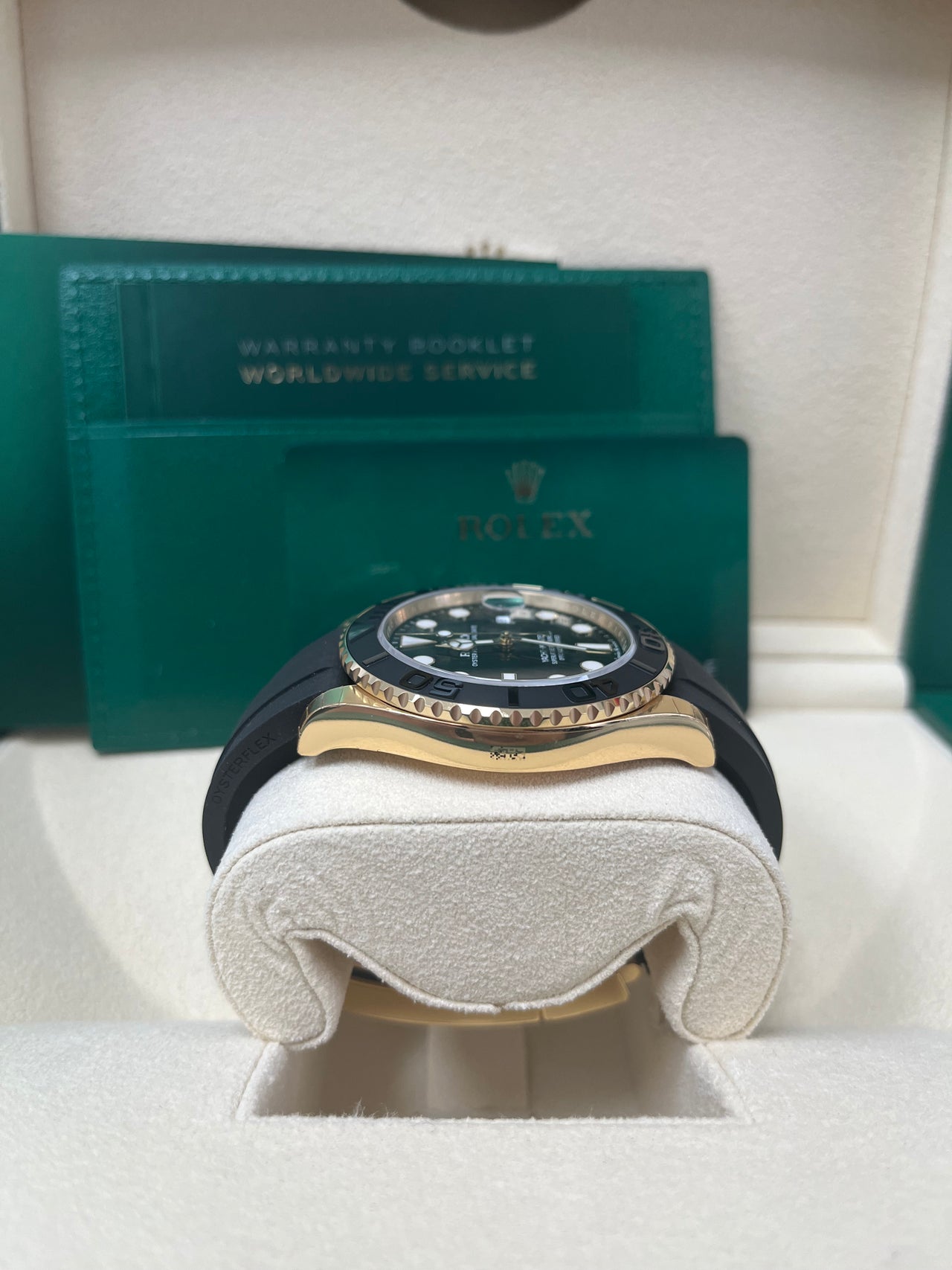 Rolex Yacht-Master 42 Yellow Gold Yacht-Master 42 Watch - Black Dial - Oysterflex Strap 226658