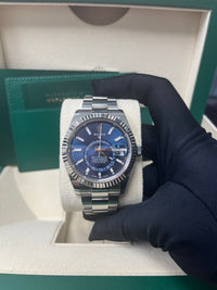 Thumbnail for Rolex Sky-Dweller White Rolesor - Blue Index Dial - Oyster Bracelet (Ref# 326934)