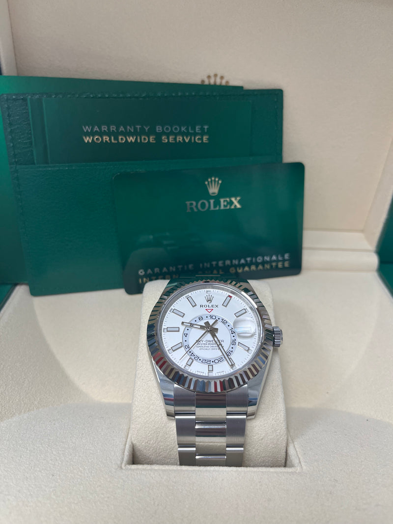 Rolex Sky-Dweller White Rolesor White Index Dial Oyster Bracelet (Ref# 326934)