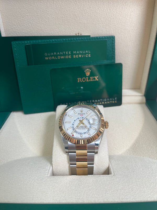 Rolex Sky-Dweller - Two-Tone Yellow Gold & Stainless Steel - White Index Dial (Ref# 326933)