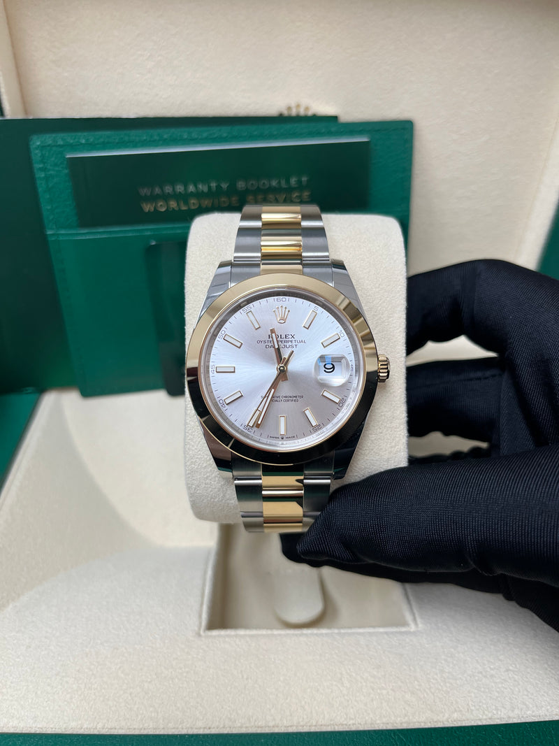Rolex Datejust 41 Two Tone Yellow Gold Oystersteel Silver Dial