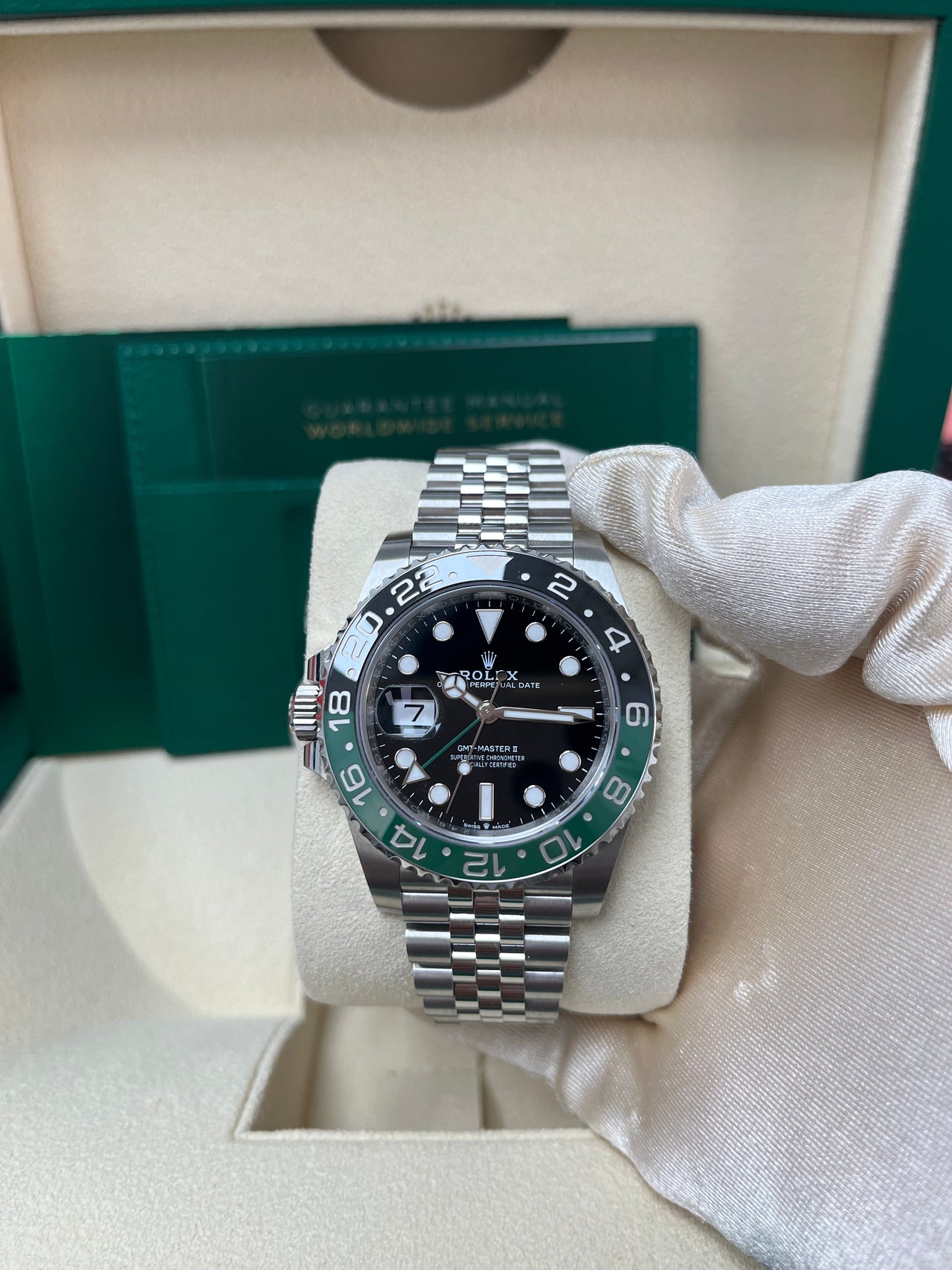 Rolex GMT-Master II With A Green And Black Bezel "SPRITE" (Reference # 126720VTNR)