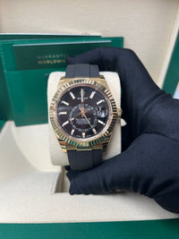 Thumbnail for Rolex Yellow Gold Sky-Dweller Watch - Black Index Dial - Oysterflex Bracelet (Ref# 326238)