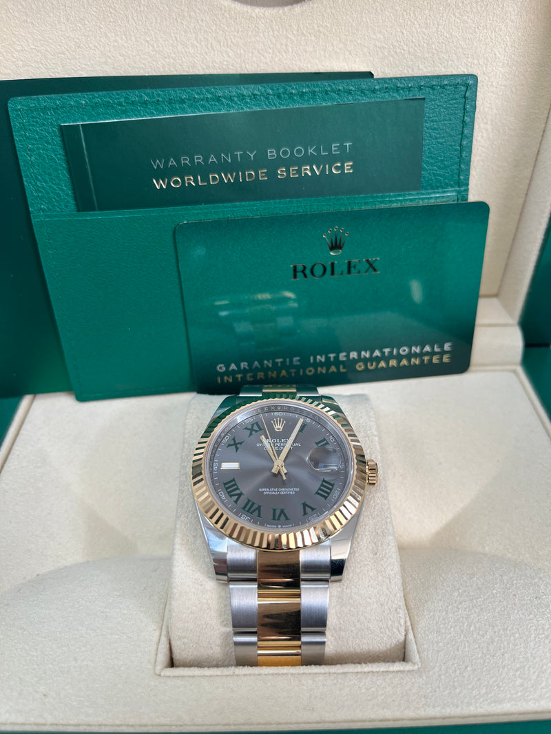 Datejust 41mm Wimbledon Two Tone Yellow Gold Steel Oyster Bracelet