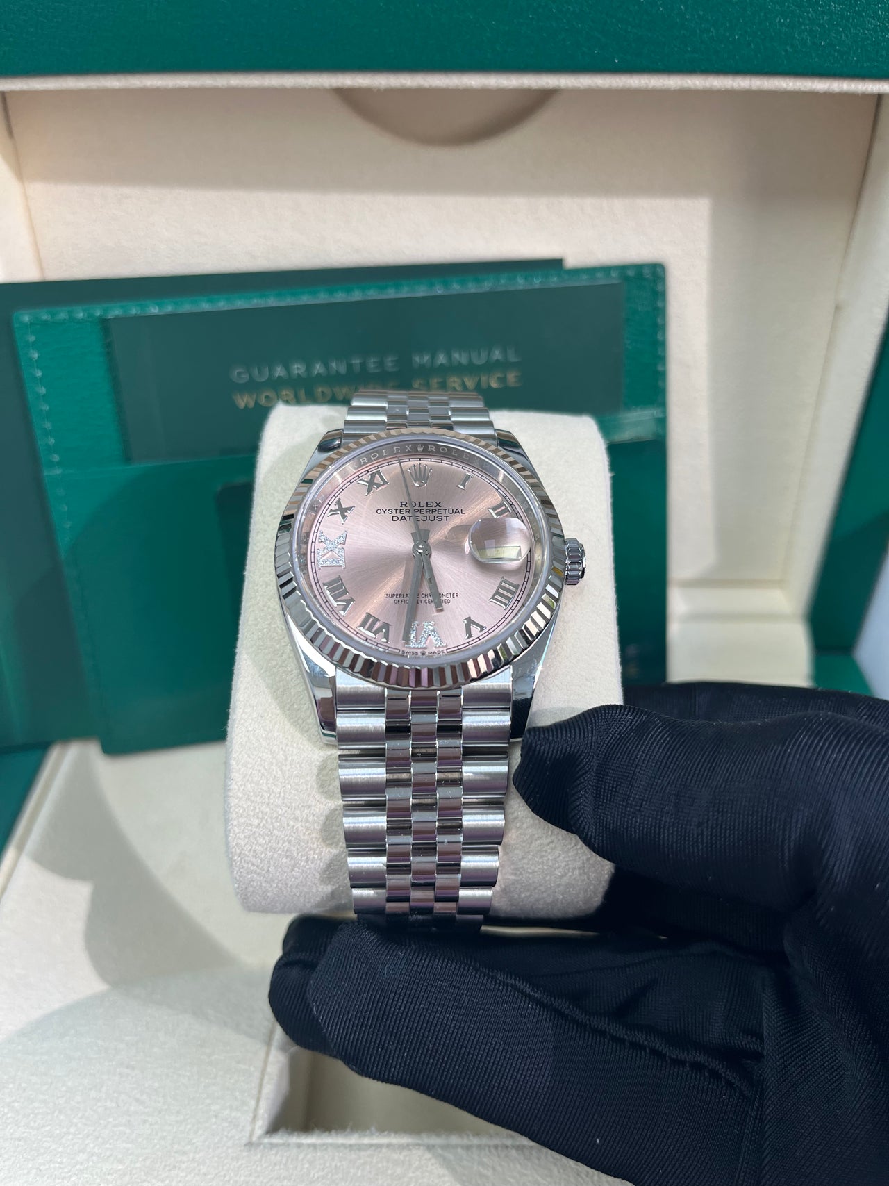 Rolex Datejust 36 Jubilee Pink Roman Dial Ladies (Reference 126234)