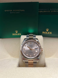 Thumbnail for Rolex Datejust 41 Two-Tone Stainless Steel and Rose Gold/ Sundust Diamond Dial/ Fluted Bezel/ Oyster Bracelet (Ref#126331)