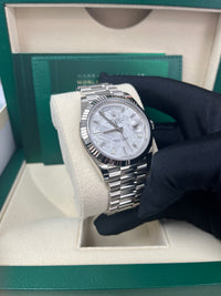 Thumbnail for Rolex Day-Date 40mm Meteorite Baguette Dial White Gold Fluted Bezel Reference # 228239