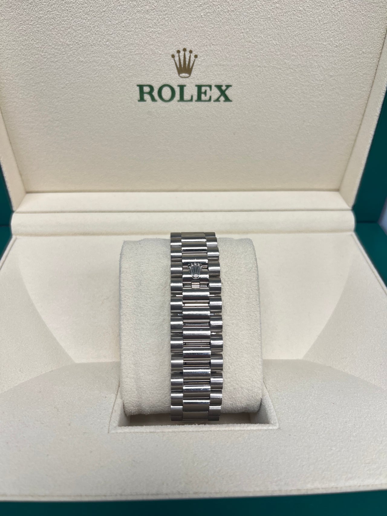 Rolex Day-Date II 18kt White Gold Rolex President Blue Wave Dial Watch (Ref 218239BLWAP)