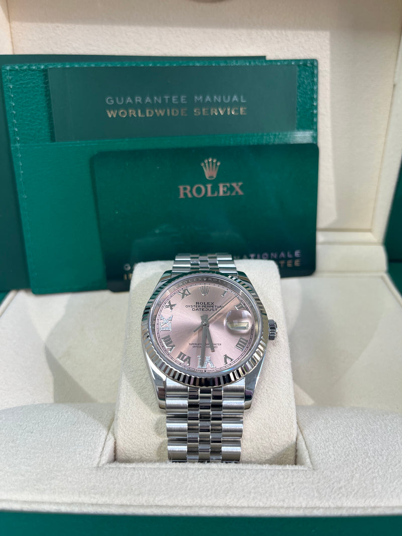 Rolex Datejust 36 Jubilee Pink Roman Dial Ladies (Reference 126234)