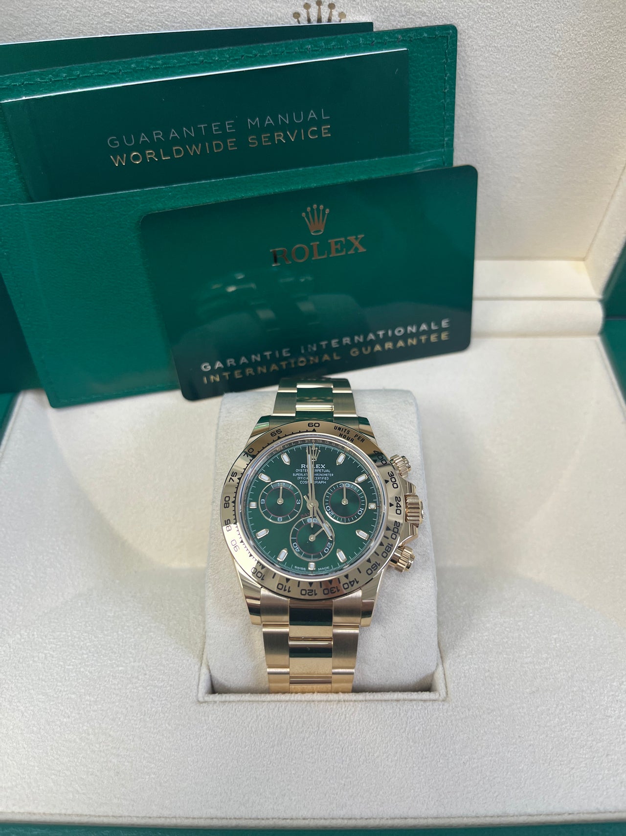 Rolex 'John Mayer' Daytona Cosmograph | Green Dial, Yellow Gold (Ref#116508)