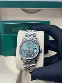 Thumbnail for Rolex Datejust 36 Domed Bezel Mint Green Index Dial Jubilee Bracelet 126200