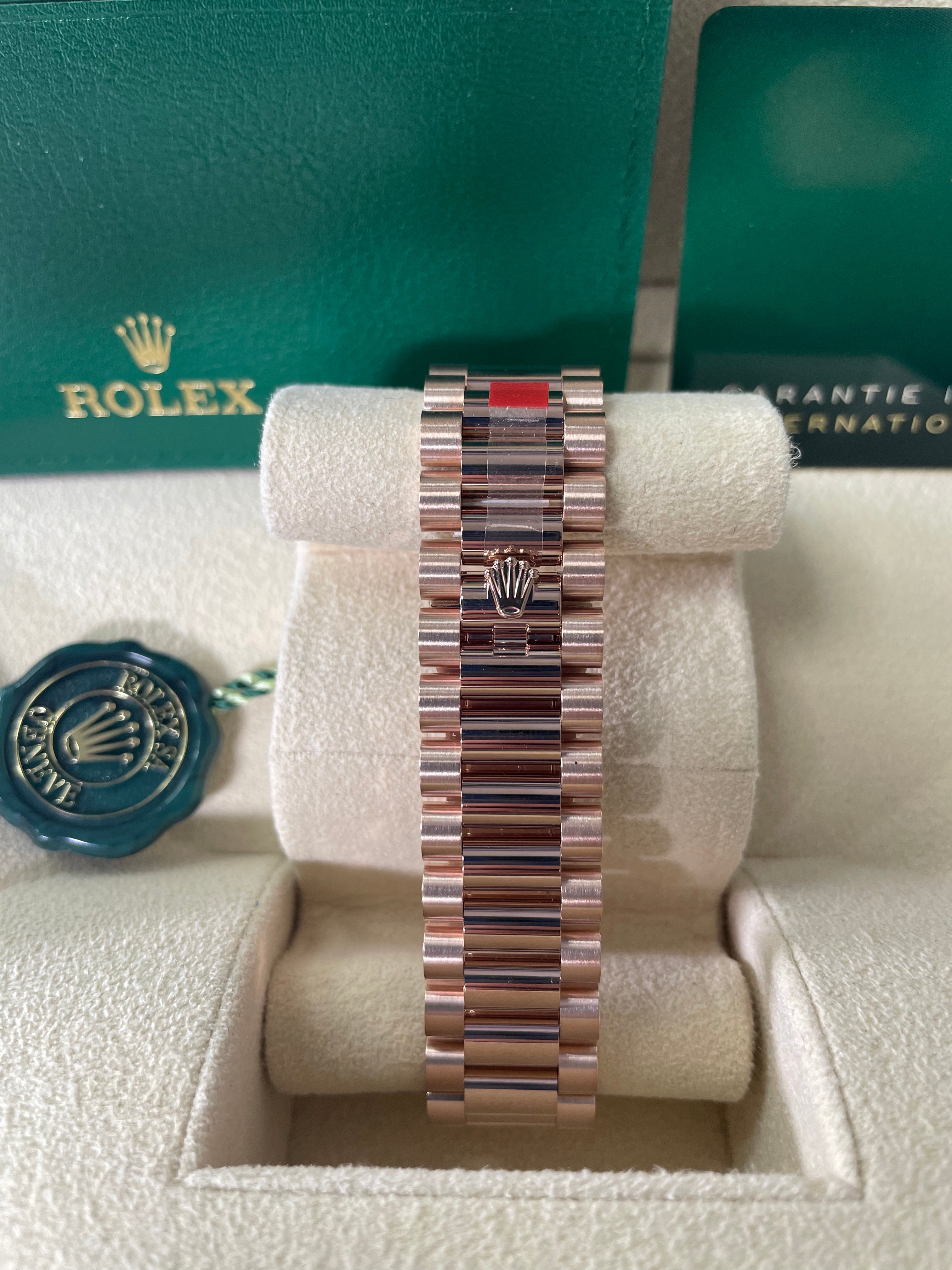 Rolex Everose Gold Day-Date 36 Watch - Fluted Beze