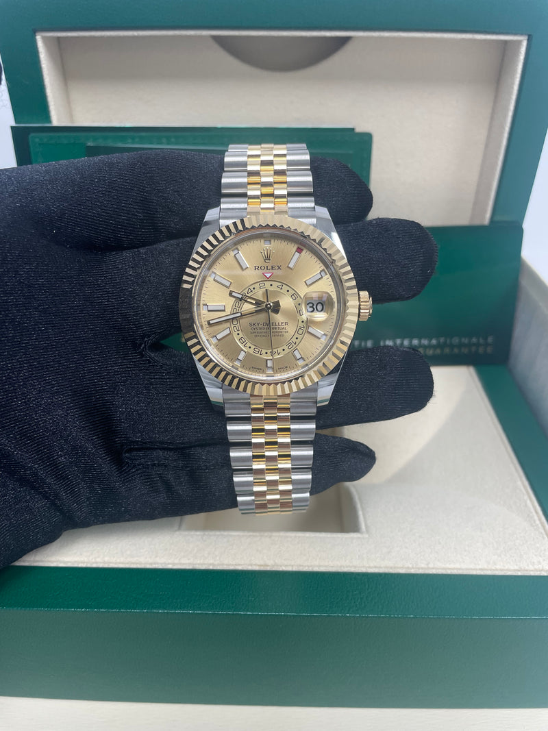 Rolex Sky Dweller Two Tone Stainless Steel Men s Rolex 18k