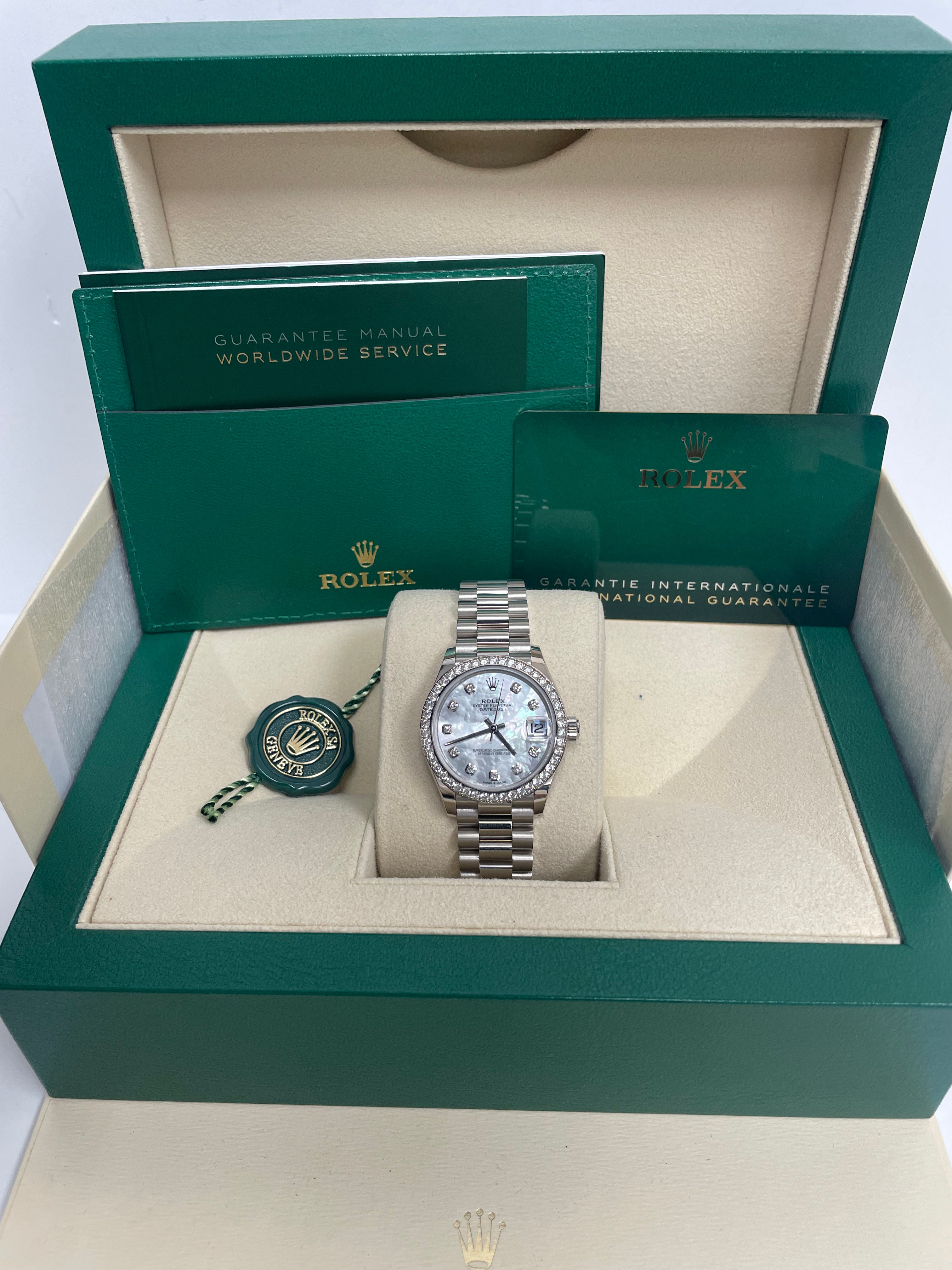 Rolex White Gold Datejust 31 Watch  - watchesoff5th