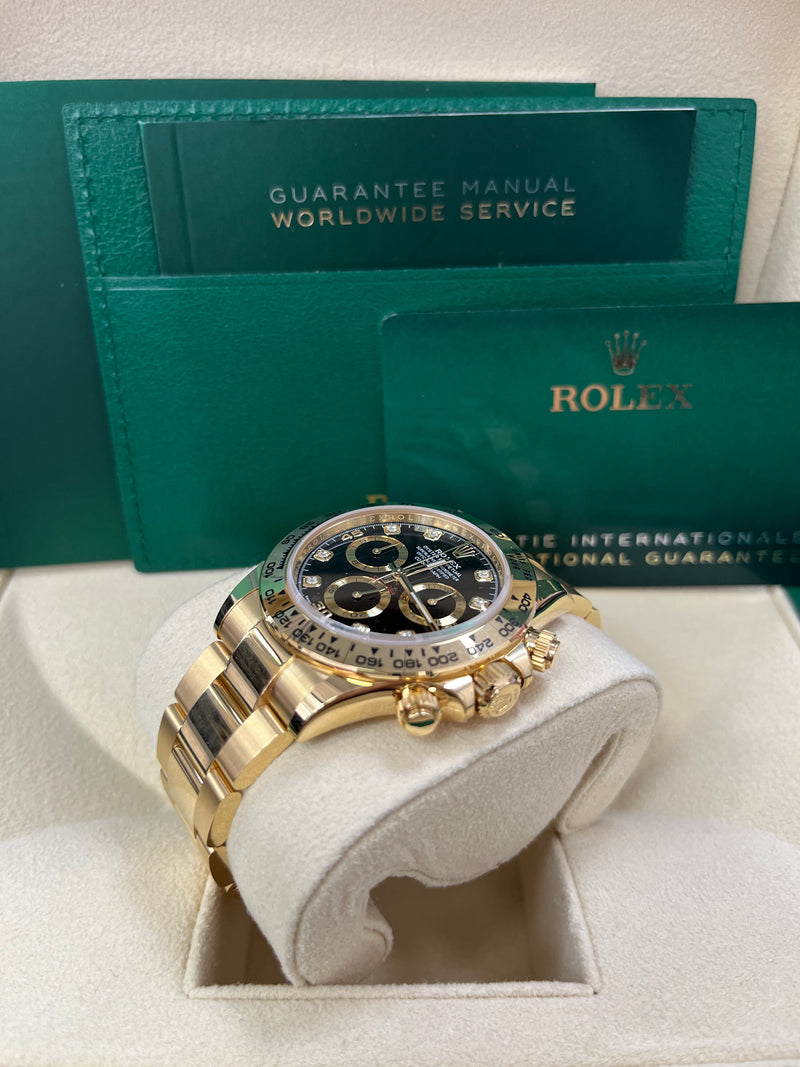 Rolex Daytona Yellow Gold Cosmograph Daytona 40 Watch - Black Diamond Dial 116508