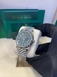 Thumbnail for Rolex Datejust 41mm White Gold/Steel Mint Green Fluted Motif Index Fluted Bezel Jubilee Reference #126334