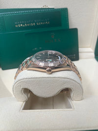 Thumbnail for Rolex Day-date 40  Fluted Bezel Chocolate Diagonal Motif Index Dial President Bracelet (Ref # 228235)