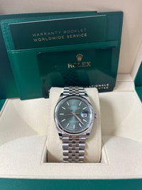 Thumbnail for Rolex Datejust 36 Domed Bezel Mint Green Index Dial Jubilee Bracelet 126200