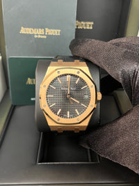 Thumbnail for Audemars Piguet Royal Oak Selfwinding/ Rose Gold/ Black Dial/ Black Leather Strap (Ref#15500OR.OO.D002CR.01)