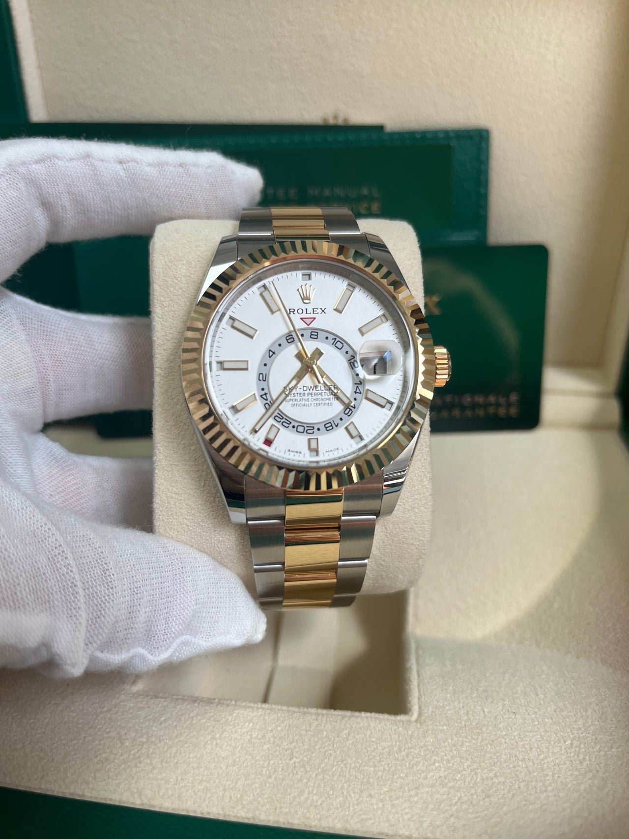 Rolex Sky-Dweller - Two-Tone Yellow Gold & Stainless Steel - White Index Dial (Ref# 326933)