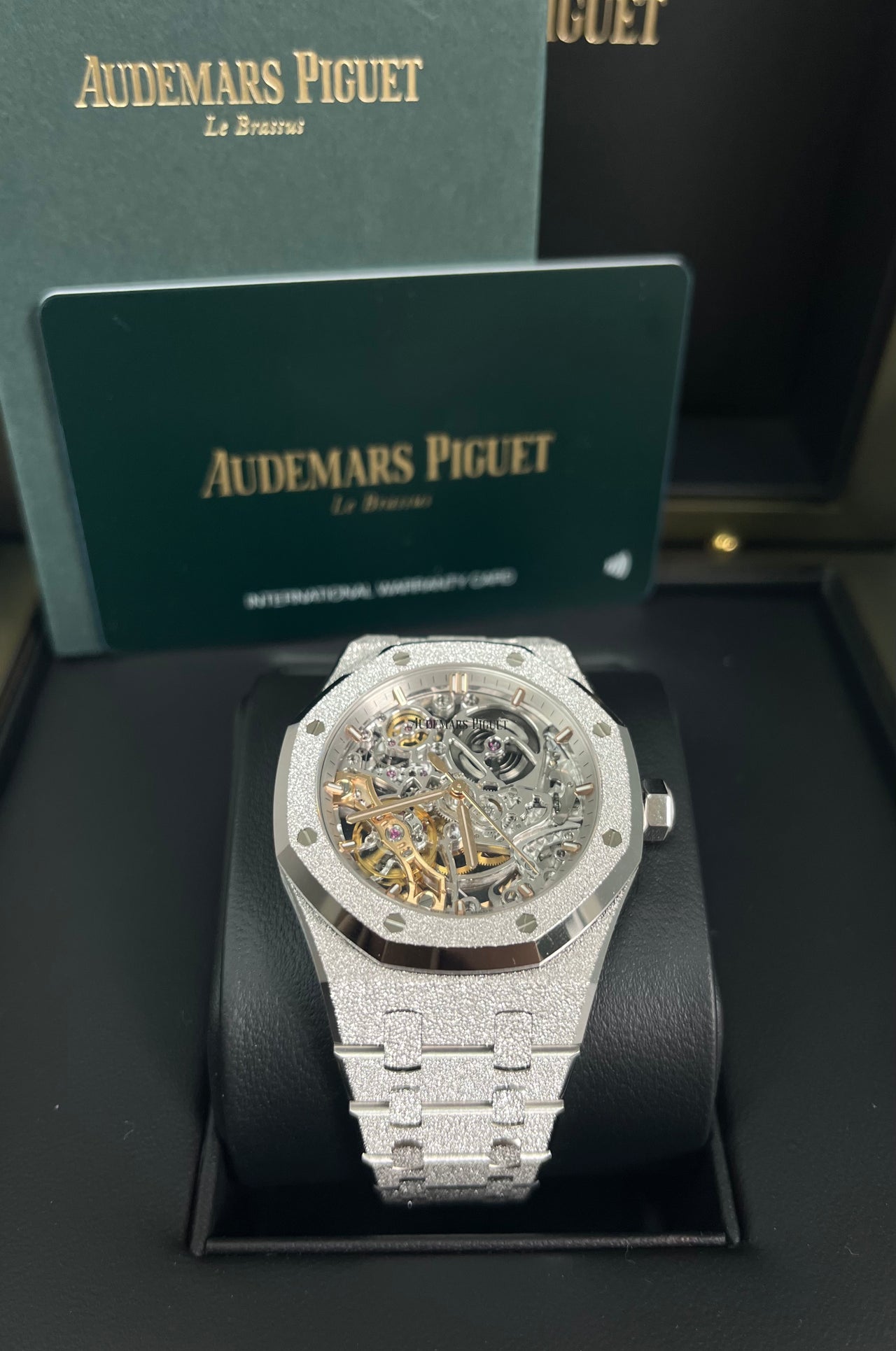 Audemars Piguet ROYAL OAK DOUBLE BALANCE WHEEL OPENWORKED Frosted Skeleton 37mm (Ref # 15466BC.GG.1259BC.01)