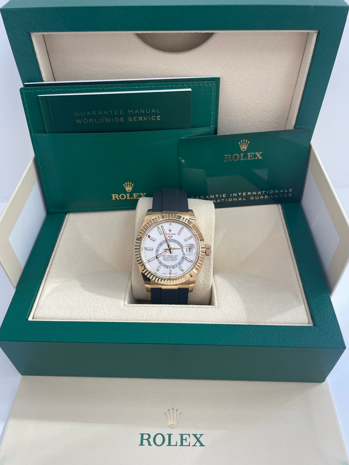 Rolex Yellow Gold Sky-Dweller Watch - White Index Dial