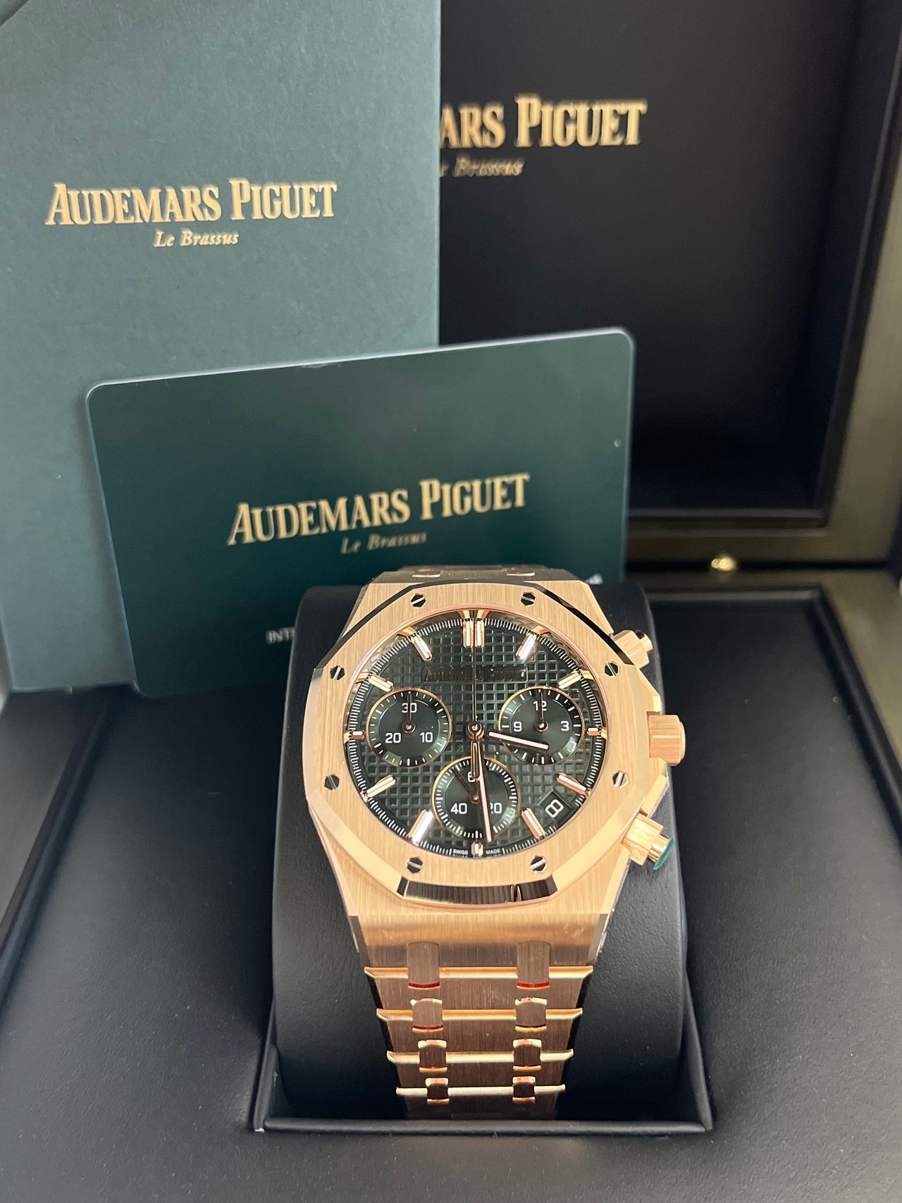 Audemars  Piguet Royal Oak Chronograph 41mm Rose Gold Green Dial 26240or.oo.1320or.08