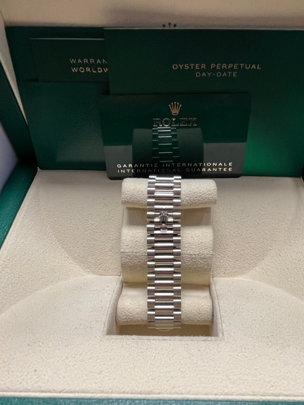 Rolex Day-Date 36/ Blue Ombre Dial/ Diamond Bezel/ White Gold President Bracelet (Ref # 128349RBR)