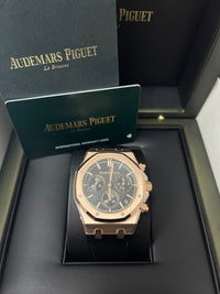 Thumbnail for Audemars Piguet ROYAL OAK SELFWINDING CHRONOGRAPH “50TH ANNIVERSARY” Black Dial Black alligator strap 26240OR.OO.D002CR.01